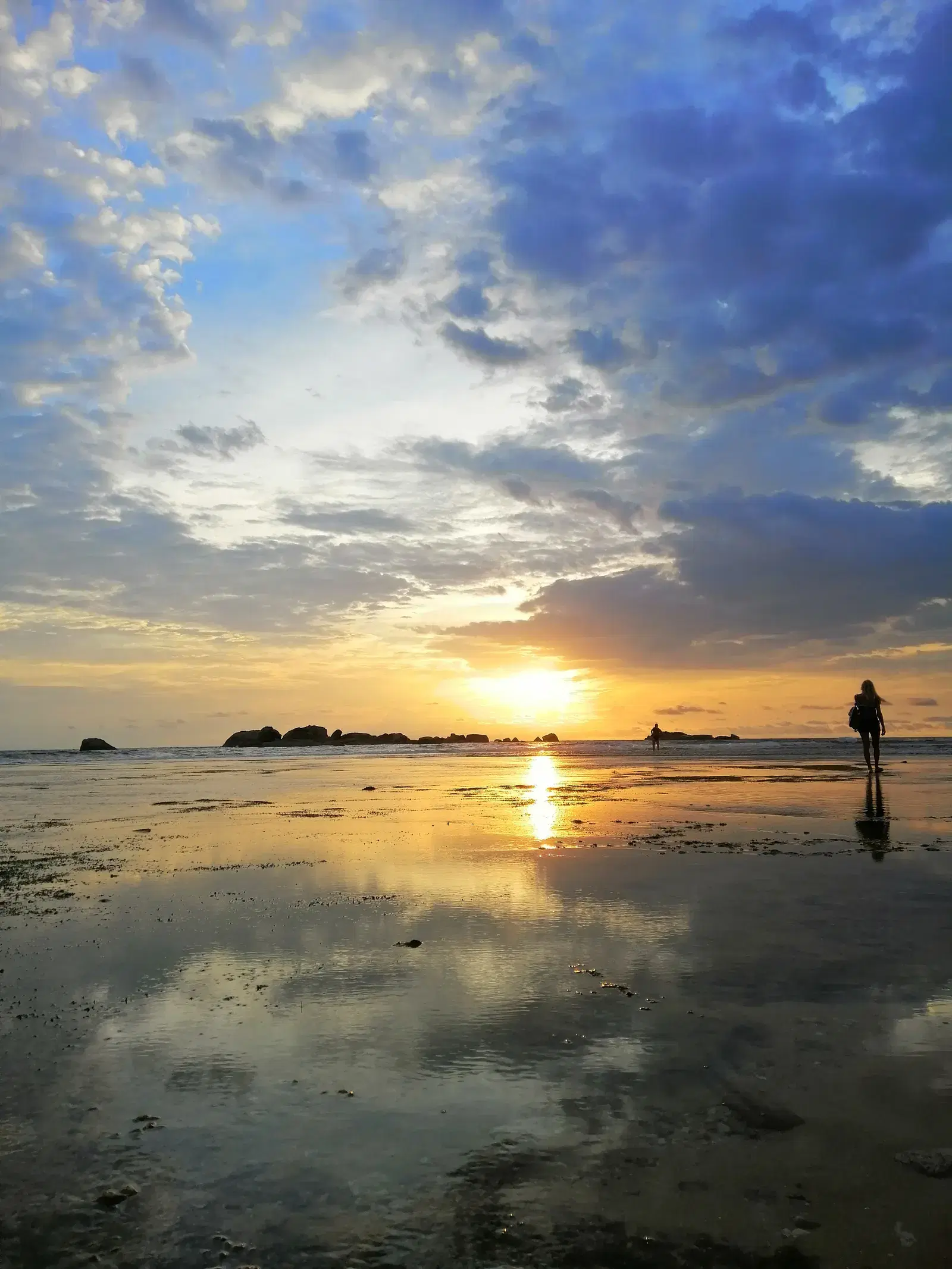Sunset over the ocean at Hikkaduwa