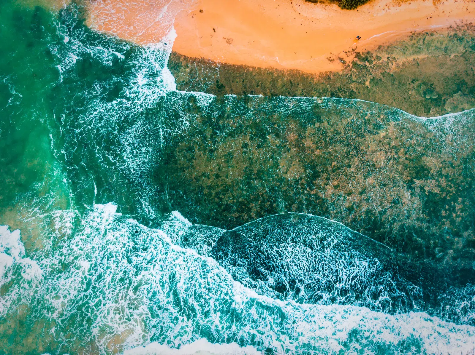 Waves breaking at Hikkaduwa beach
