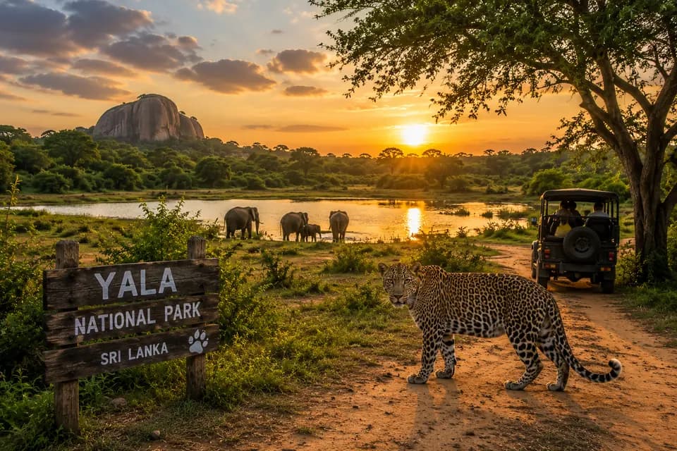Elephant safari in Yala National Park, Sri Lanka