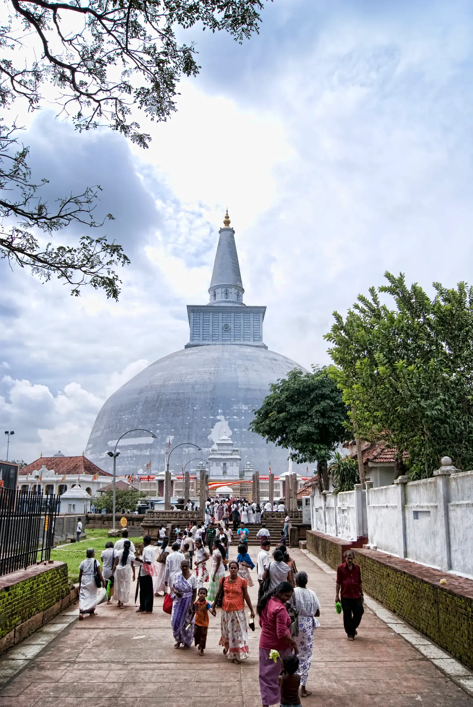 The Ruwanwelisaya dagoba in Anuradhapura's Sacred City, one of the largest stupas in Sri Lanka