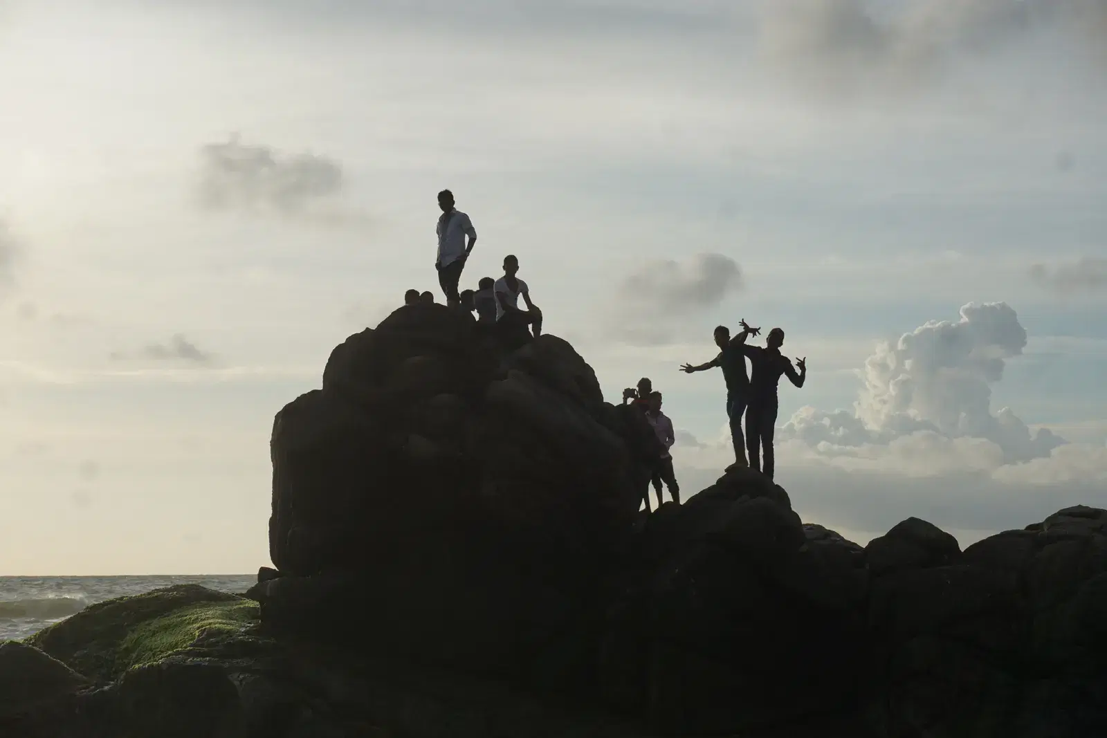 Rocky outcrops along Bentota beach