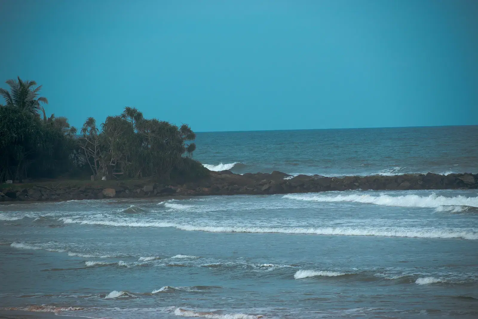 Bentota's long sandy beach on Sri Lanka's southwest coast