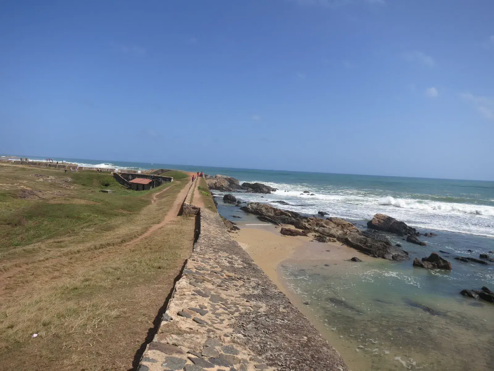 The beach running alongside Galle Fort's walls