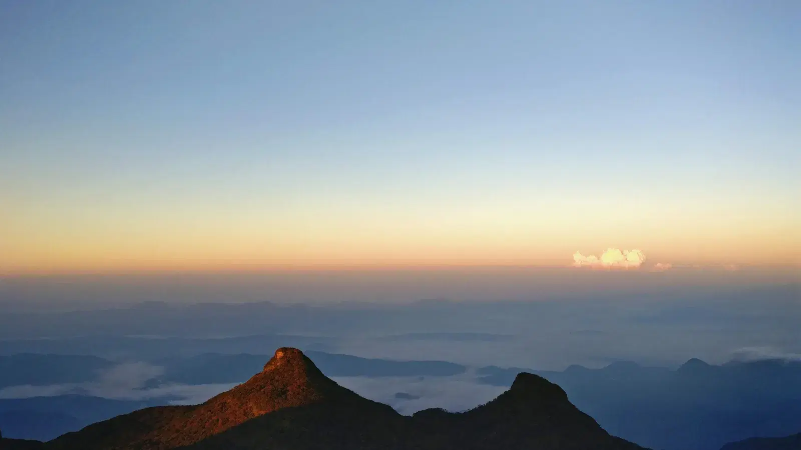 Sunrise over the summit of Adam's Peak (Sri Pada)