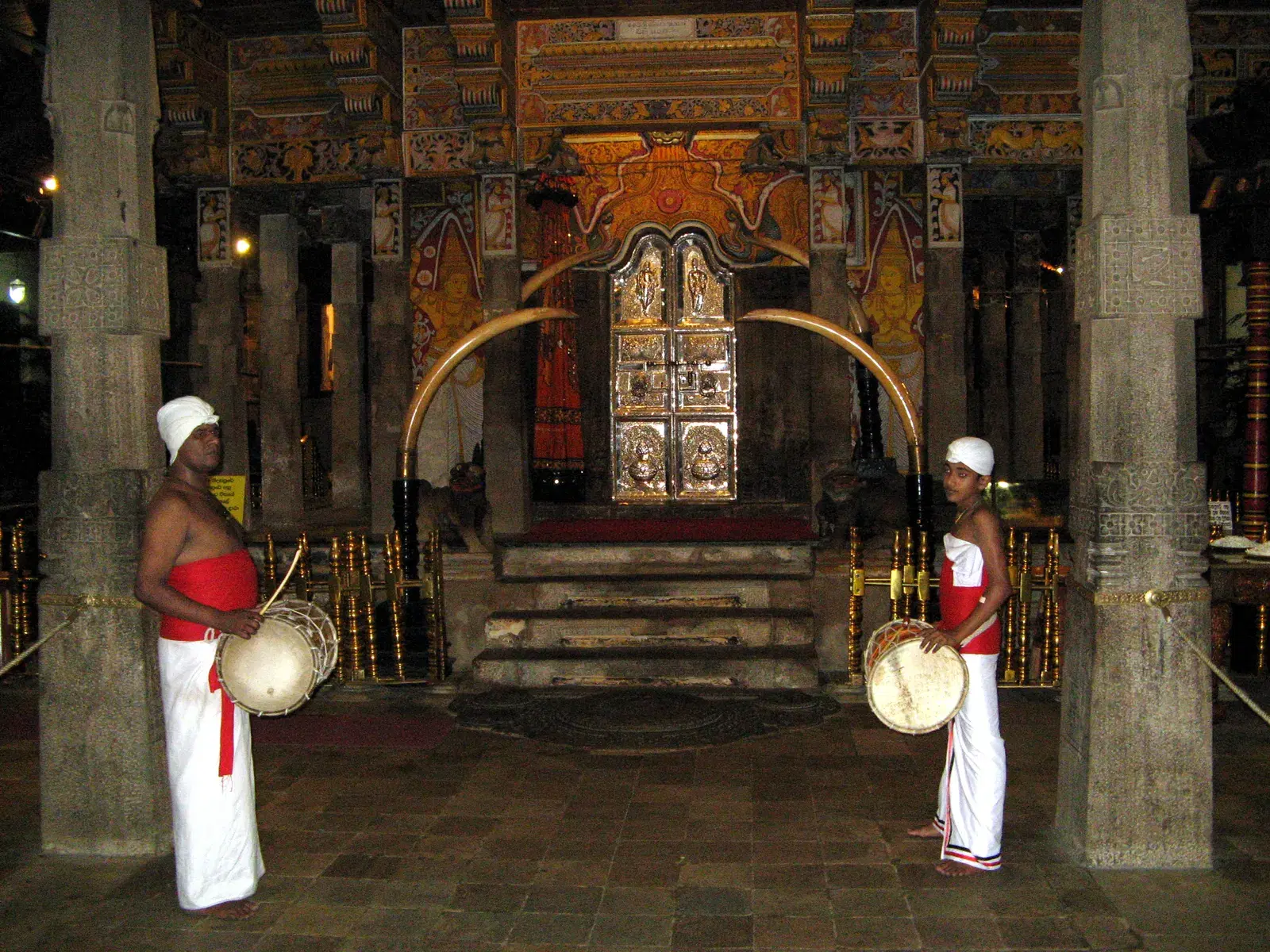 Detail view of the Temple of the Tooth complex in Kandy